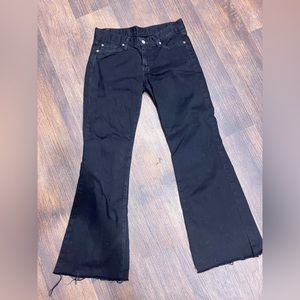 Women’s 7 For All Man Kind black cropped fringe jeans 25